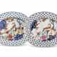A PAIR OF CHINESE EXPORT PORCELAIN 'TOBACCO LEAF' OVAL BASKET STANDS - фото 1