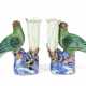A PAIR OF CHINESE EXPORT PORCELAIN BIRD VASES - фото 1