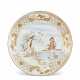 A CHINESE EXPORT PORCELAIN FAMILLE ROSE 'FISHERMAN' PLATE - фото 1