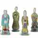 A GROUP OF EIGHT CHINESE EXPORT PORCELAIN FAMILLE ROSE FIGURES OF IMMORTALS - фото 1