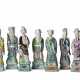 A GROUP OF NINE CHINESE EXPORT PORCELAIN FAMILLE ROSE FIGURES OF IMMORTALS - Foto 1