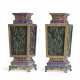 A PAIR OF CHINESE JADE AND CHAMPLEVÉ ENAMEL LANTERNS - фото 1