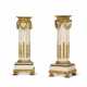 A PAIR OF LATE LOUIS XVI ORMOLU-MOUNTED WHITE MARBLE CANDLESTICKS - фото 1