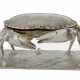 AN ELIZABETH II SILVER CRAB-FORM TABLE BOX AND STAND - photo 1