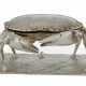 AN ELIZABETH II SILVER CRAB-FORM TABLE BOX AND STAND - фото 1