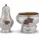 AN AMERICAN SILVER AND MIXED-METAL SALT CELLAR AND PEPPER CASTER - photo 1