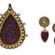 A SET OF INDIAN MULTI-GEM AND ENAMEL JEWELRY - фото 1