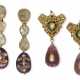 TWO PAIRS OF INDIAN MULTI-GEM AND DIAMOND EARRINGS - фото 1
