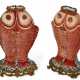 A PAIR OF FRENCH ORMOLU-MOUNTED CHINESE PORCELAIN TWIN FISH VASES - фото 1
