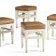 A SET OF FOUR CONSULAT WHITE-PAINTED TABOURETS - Foto 1