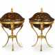 A PAIR OF NORTH EUROPEAN ORMOLU AND BLACK, GILT AND LACQUER BOWLS AND COVERS - фото 1