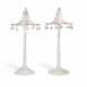 A PAIR OF VENETIAN CLEAR AND RUBY GLASS TABLE LAMPS - фото 1