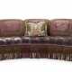 A BUTTON-TUFTED LILAC GROUND CURVED FIVE-SEAT SOFA - фото 1