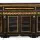 A LATE LOUIS XV ORMOLU-MOUNTED AND BRASS-INLAID EBONY MEUBLE D`APPUI - фото 1