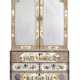 A GERMAN WHITE-JAPANNED, POLYCHROME AND GILT-DECORATED SECRETAIRE CABINET - фото 1