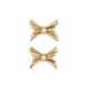 PAIR OF RETRO GOLD BOW BROOCHES - photo 1