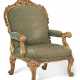 A GEORGE II GILTWOOD ARMCHAIR OF MONUMENTAL PROPORTIONS - Foto 1