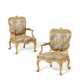 A PAIR OF GEORGE III GILTWOOD ARMCHAIRS - photo 1