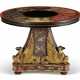 A JAPANESE EXPORT MOTHER-OF-PEARL-INLAID GILT AND RED LACQUER TABLETOP WITH NORTH EUROPEAN BASE - photo 1