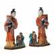 A PAIR OF CHINESE EXPORT PORCELAIN LADY AND DEER CANDLEHOLDERS - photo 1