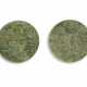 A PAIR OF CHINESE SPINACH-GREEN JADE CIRCULAR PLAQUES - photo 1