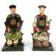 A PAIR OF CHINESE EXPORT POLYCHROME-DECORATED NODDING HEAD FIGURES OF COURT MUSICIANS - фото 1