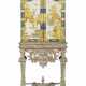 A NORTH GERMAN WHITE, BLUE AND POLYCHROME-JAPANNED MEDAL CABINET-ON-STAND - фото 1