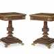 A PAIR OF REGENCY BRASS-INLAID AND GILT BRASS-MOUNTED INDIAN ROSEWOOD AND BOULLE MARQUETRY CENTER TABLES - photo 1