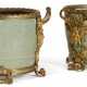A PAIR OF FRENCH ORMOLU-MOUNTED CHINESE CELADON PORCELAIN CACHE POTS - photo 1