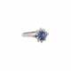 Ring mit Saphir und Brillanten zus. ca. 0,5 ct, - фото 1