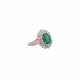 Ring mit Smaragd ca. 1,6 ct und Diamanten zus. ca. 1,9 ct, - photo 1