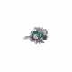 Ring mit 3 Smaragden und Diamanten von zus. ca. 0,4 ct, - фото 1