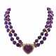 Amethystcollier mit Herzmittelteil, - photo 1