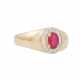 Ring mit Rubin und Diamanten zus. ca. 0,3 ct, - фото 1