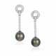 NO RESERVE | CARTIER GRAY CULTURED PEARL AND DIAMOND 'HIMALIA' EARRINGS - фото 1