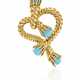 NO RESERVE | TIFFANY & CO., JEAN SCHLUMBERGER TURQUOISE AND GOLD BROOCH - Foto 1