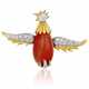 NO RESERVE | TIFFANY & CO., JEAN SCHLUMBERGER CORAL AND DIAMOND BIRD BROOCH - photo 1