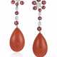 TAFFIN CORAL, RUBY AND DIAMOND EARRINGS - фото 1