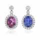 NO RESERVE | PINK SAPPHIRE AND SAPPHIRE EARRINGS - photo 1