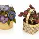 NO RESERVE | CARTIER PAIR OF ENAMEL AND SILVER FLOWER BASKETS - фото 1