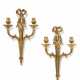 A PAIR OF LOUIS XVI ORMOLU TWIN-BRANCH WALL LIGHTS - фото 1