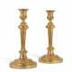 A PAIR OF LOUIS XVI ORMOLU CANDLESTICKS, MOUNTED AS LAMPS - фото 1