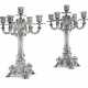 A PAIR OF GERMAN SILVER FIVE-LIGHT CANDELABRA - фото 1
