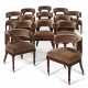 A MATCHED SET OF THIRTEEN REGENCY MAHOGANY DINING CHAIRS - фото 1