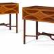 A PAIR OF GEORGE III SYCAMORE, BURR ELM, GONCALO ALVES AND MAHOGANY PEMBROKE TABLES - Foto 1
