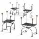 FOUR PAINTED IRON AND BRASS-MOUNTED CURULE STOOLS - Foto 1
