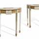 A PAIR OF WHITE AND SIENA MARBLE DEMI-LUNE TABLES - Foto 1