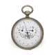 Taschenuhr: technisch interessantes Duplex-Chronometer mit 2 Zeitzonen und springender Sekunde, Jacott ca.1850 - Foto 1