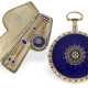Taschenuhr: museale, große Gold/Emailleuhr "Paillon" mit Originalchatelaine und Originalbox, ca. 1800 - фото 1