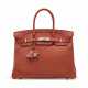 A LIMITED EDITION BRIQUE CLÉMENCE LEATHER GHILLIES BIRKIN 35 WITH PALLADIUM HARDWARE - Foto 1